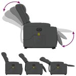 vidaXL Fauteuil inclinable de massage électrique Gris foncé Tissu