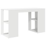 vidaXL Bureau blanc Blanc Panneau de particules Moyen Rangement