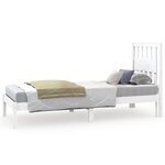 vidaXL Cadre de lit sans matelas blanc bois massif