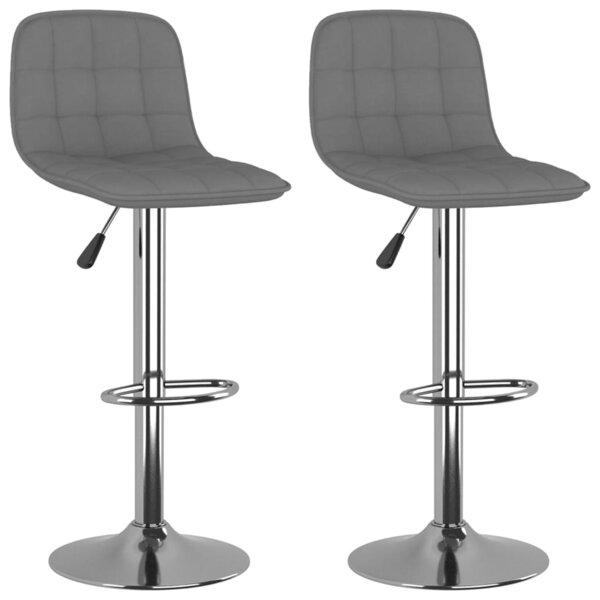 vidaXL Tabourets de bar lot de 2 gris clair tissu
