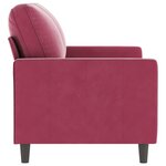 vidaXL Canapé à 2 places Rouge bordeaux 120 cm Velours