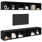 vidaXL Ensemble meuble TV 4 Pièces Chêne noir 37 x 37 x 107 5 cm