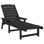 vidaXL Mobilier de jardin lounge 2 Pièces Noir 53 x 195.5 x 30cm