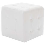 vidaXL Poufs 2 Pièces Blanc 30 x 30 x 30 cm Similicuir