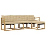 vidaXL Ensemble de canapés d'extérieur 5 pc Blanc et Beige