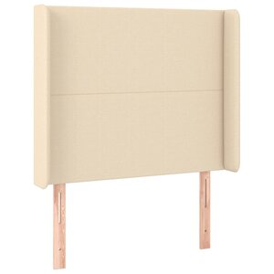 vidaXL Tête de lit avec oreilles Crème 93x16x118/128 cm Tissu