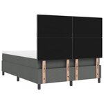 vidaXL Lit à ressorts avec matelas gris foncé 140x190 cm en tissu