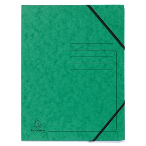 Chemise À Élastique Sans Rabats Carte Lustrée 355gm2 - A4 - Vert - X 25 - Exacompta