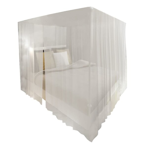 vidaXL Moustiquaire de lit carré 3 ouvertures 2 Pièces