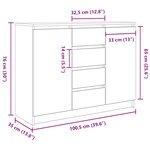 vidaXL Buffet avec tiroirs sonoma gris 100 5x35x76cm bois d'ingénierie