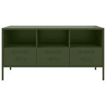 vidaXL Meuble TV vert olive 100 5x39x50 5 cm acier