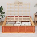 vidaXL Cadre de lit avec stockage Marron cire 120 x 200 cm Bois massif
