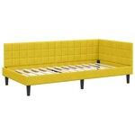 vidaXL Cadre de lit d'angle Jaune 100 cm x 200 cm tissu