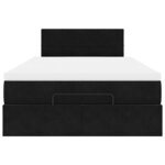 vidaXL Lit ottoman avec matelas noir 120x190 cm velours