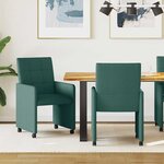 vidaXL Chaises de Salle à Manger avec Roues 2 Pièces Vert foncé
