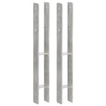 vidaXL Piquets de clôture 2 Pièces Argenté 7x6x60 cm Acier galvanisé