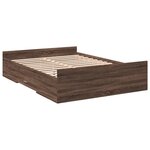 vidaXL Cadre de lit avec tiroirs sans matelas chêne marron 120x200 cm