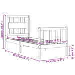 vidaXL Cadre de lit sans matelas noir bois de pin massif