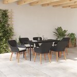 vidaXL Ensemble de salle à manger de jardin 7 pièces en poly rattan noir