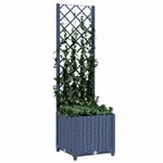 vidaXL Jardinière de jardin avec treillis Bleu Gris 40x40x136 cm PP