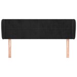 vidaXL Tête de lit avec oreilles Noir 147x23x78/88 cm Velours
