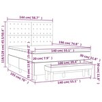 vidaXL Sommier à lattes de lit avec matelas Taupe 140x190 cm Tissu