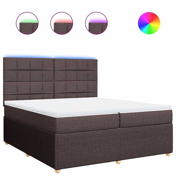 vidaXL Sommier à lattes de lit avec matelas Marron foncé 200x200 cm