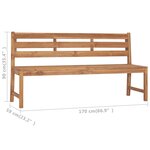 vidaXL Banc de jardin 170 cm Bois de teck solide