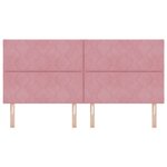 vidaXL Tête de lit Montage mural Géométrique Rose 200 cm Velours