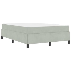 vidaXL Cadre de lit avec matelas Gris clair 140 x 190 cm tissu