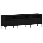 vidaXL Meuble TV Chêne noir 150 x 30 x 44 5 cm Bois d'ingénierie