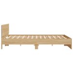 vidaXL Cadre de lit avec tête de lit et LED chêne sonoma 180x200 cm