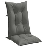 vidaXL Coussins de chaise à dossier haut lot de 2 gris foncé mélangé