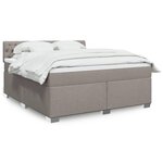 vidaXL Sommier à lattes de lit avec matelas Taupe 180x200 cm Tissu