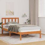 vidaXL Cadre de lit avec tête de lit Brun cire 80 x 200 cm Pin massif