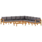 vidaXL Salon de jardin avec coussins 6 Pièces bois d'acacia solide