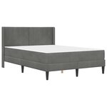 vidaXL Cadre de lit avec matelas Gris foncé 120 x 200 cm Velours