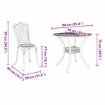 vidaXL Ensemble de salle à manger pour jardin 5 Pièces Vert Aluminium