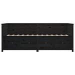 vidaXL Lit de jour Noir 75x190 cm Bois de pin massif