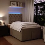 vidaXL Sommier à lattes de lit et matelas Gris clair 120x200cm Velours
