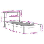 vidaXL Lit bibliothèque sans matelas cire marron 90x200 cm pin massif