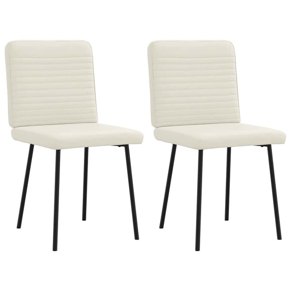 vidaXL Chaises à manger lot de 2 Crème Velours