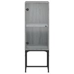 vidaXL Armoire latérale avec porte en verre sonoma gris 35x37x100 cm