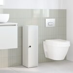 vidaXL Meuble de salle de bain avec porte-rouleau blanc 20 5x22x72 cm