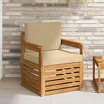 vidaXL Canapé d’extérieur Bois d'acacia massif et polyester Naturel