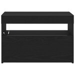 vidaXL Cabinet de chevet avec lumières LED Chêne noir 60x35x40 cm Bois technique