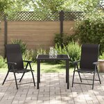 vidaXL Ensemble de Restauration de Jardin de 3 Pièces Noir Poly Rattan