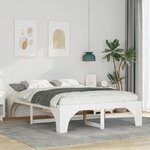 vidaXL Cadre de lit surélevé avec stockage Blanc Bois massif en pin