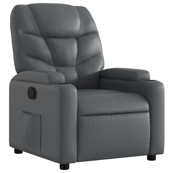 vidaXL Fauteuil inclinable en similicuir gris