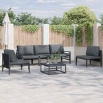 vidaXL Ensemble de canapé de jardin 5 Pièces Anthracite Acier